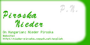 piroska nieder business card